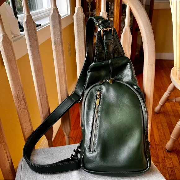 Sundance Forest Green Leather Marlow Sling Bag - Picture 6 of 10